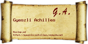 Gyeszli Achilles névjegykártya